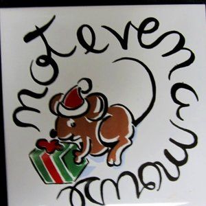 VINTAGE 80'S HAND PAINTED CERAMIC TILE TRIVET W/CORK BACKING MADE IN PORTUGAL